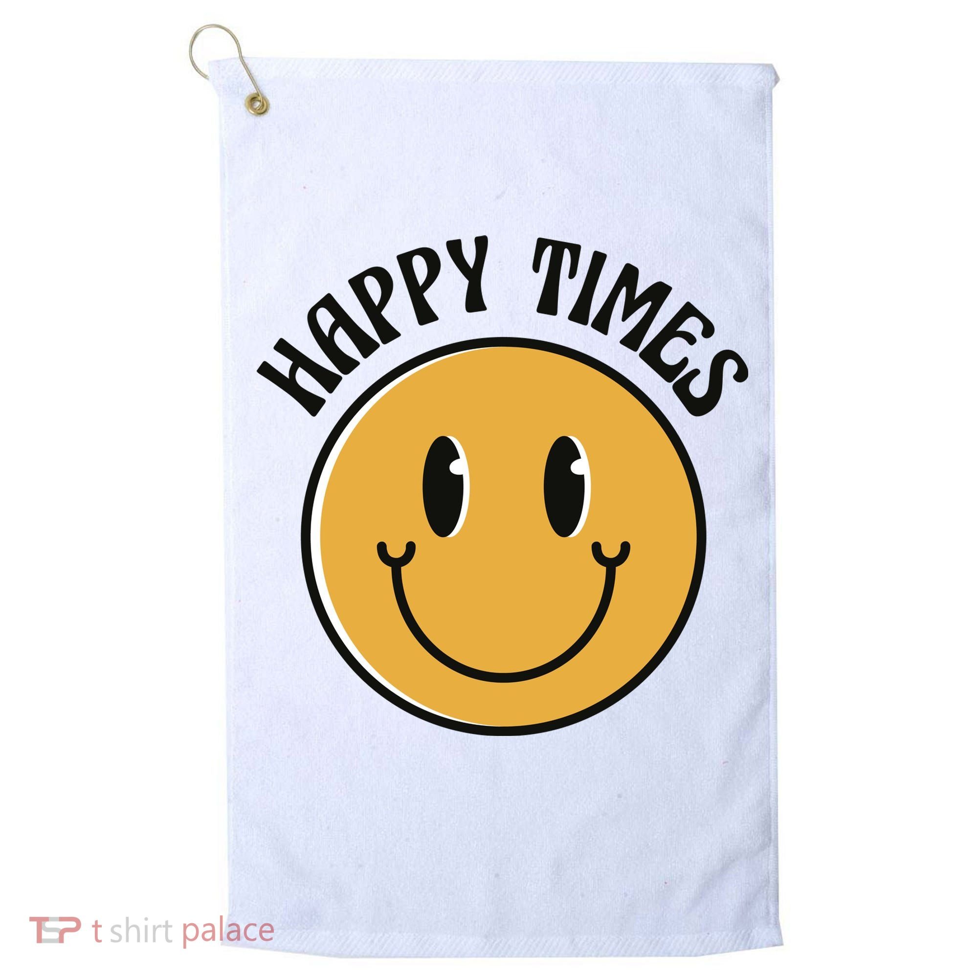 Smiley Face Happy Times Golf Towel