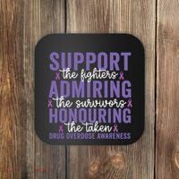 Support Fighters Honouring Taken Drug Overdose Awareness Coaster thumb 0