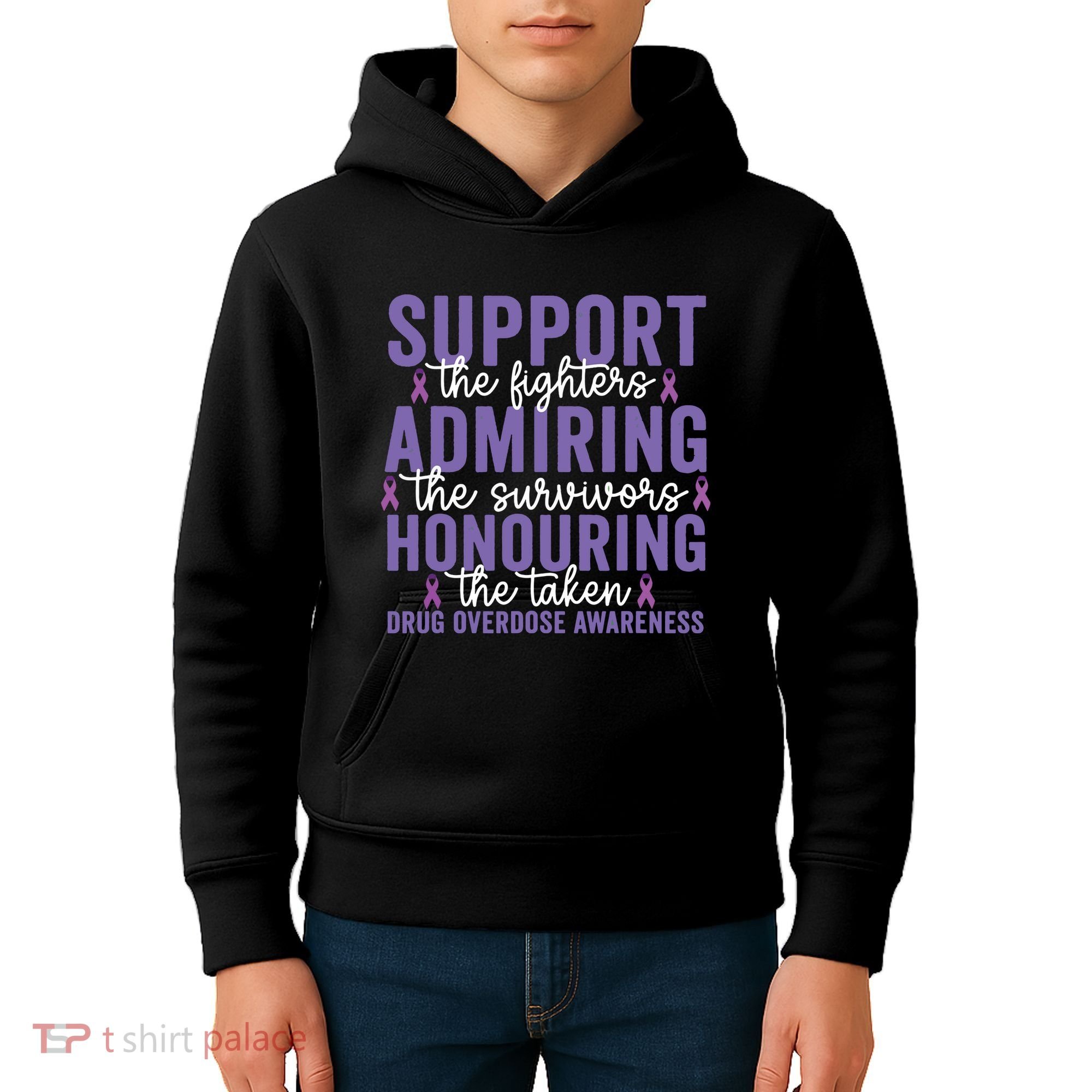 Support Fighters Honouring Taken Drug Overdose Awareness Kids Hoodie