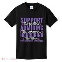 Support Fighters Honouring Taken Drug Overdose Awareness Kids T-Shirt thumb 0