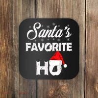 Santa's Favorite Ho Funny Christmas Gift Coaster thumb 0