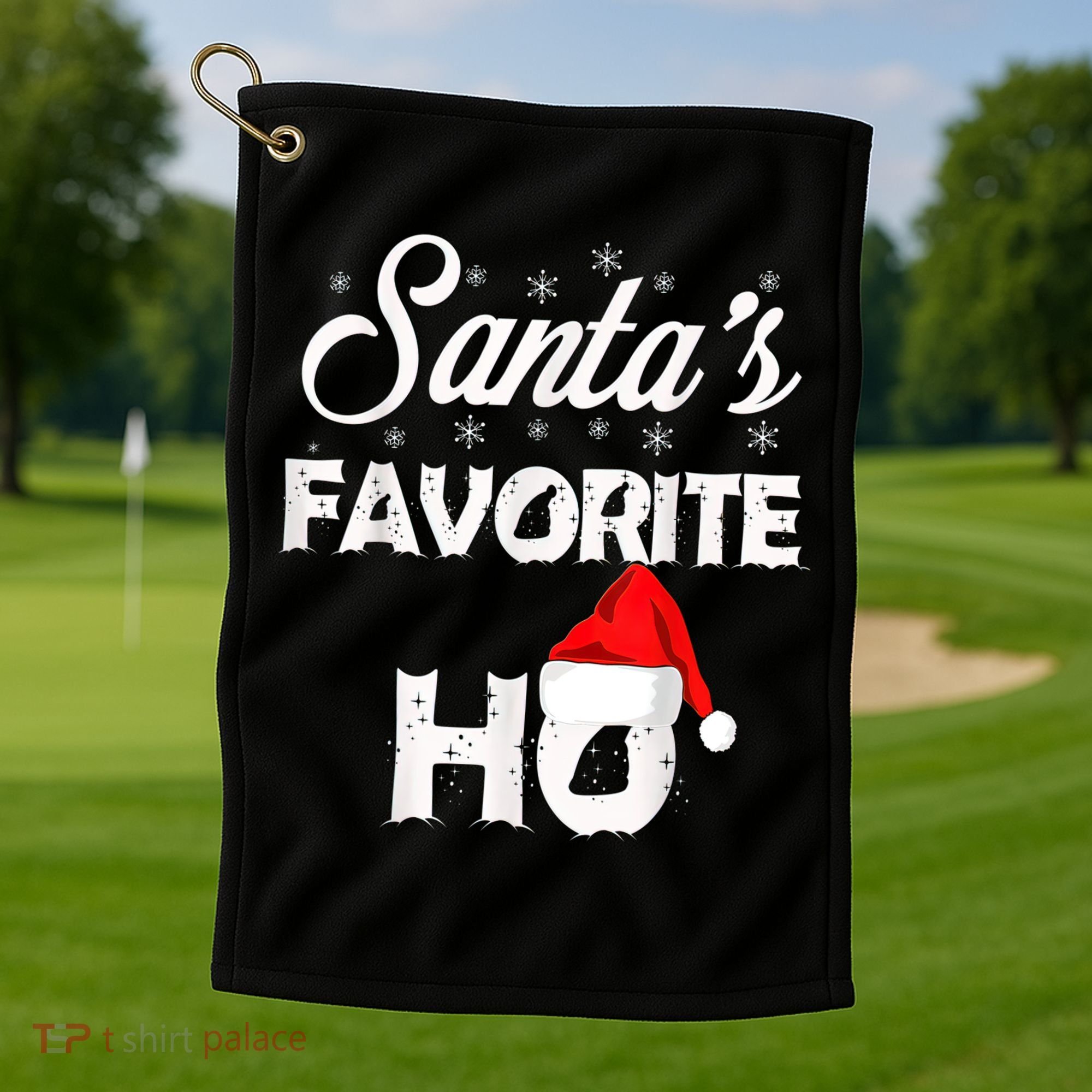 Santa's Favorite Ho Funny Christmas Gift Golf Towel