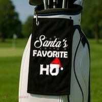 Santa's Favorite Ho Funny Christmas Gift Golf Towel thumb 2
