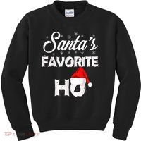 Santa's Favorite Ho Funny Christmas Gift Kids Sweatshirt thumb 0