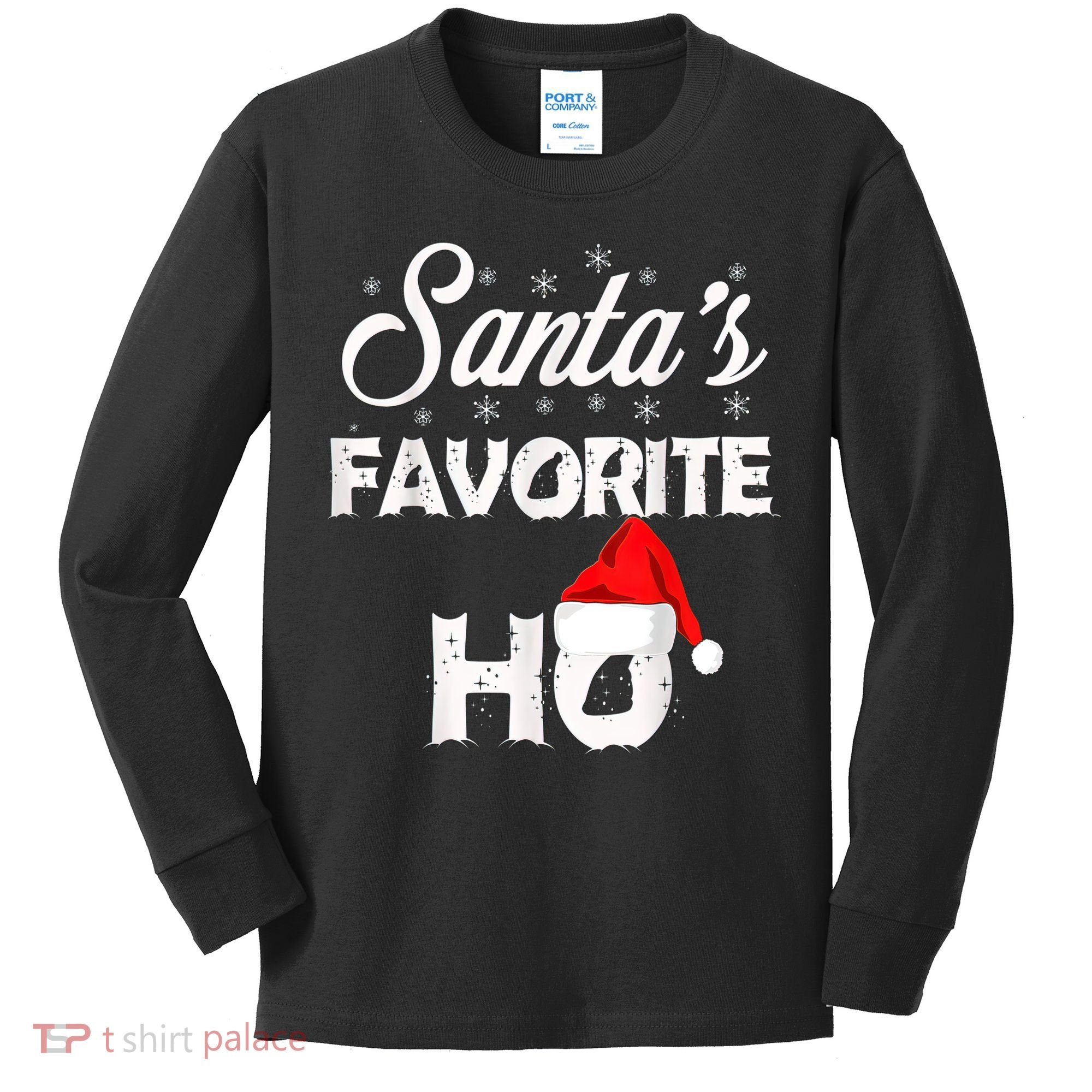 Santa's Favorite Ho Funny Christmas Gift Kids Long Sleeve Shirt