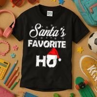 Santa's Favorite Ho Funny Christmas Gift Kids T-Shirt thumb 3