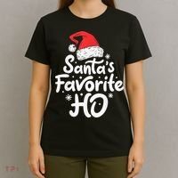 Santa's Favorite Ho Funny Christmas Wo Xmas Santa Hat T-Shirt thumb 4