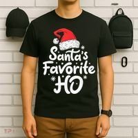 Santa's Favorite Ho Funny Christmas Wo Xmas Santa Hat T-Shirt thumb 6
