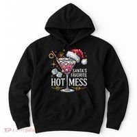 SantaS Favorite Hot Mess Christmas Holiday Margarita Drink Hoodie thumb 0