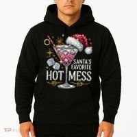 SantaS Favorite Hot Mess Christmas Holiday Margarita Drink Hoodie thumb 2