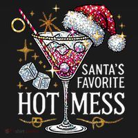 SantaS Favorite Hot Mess Christmas Holiday Margarita Drink Sweatshirt thumb 3