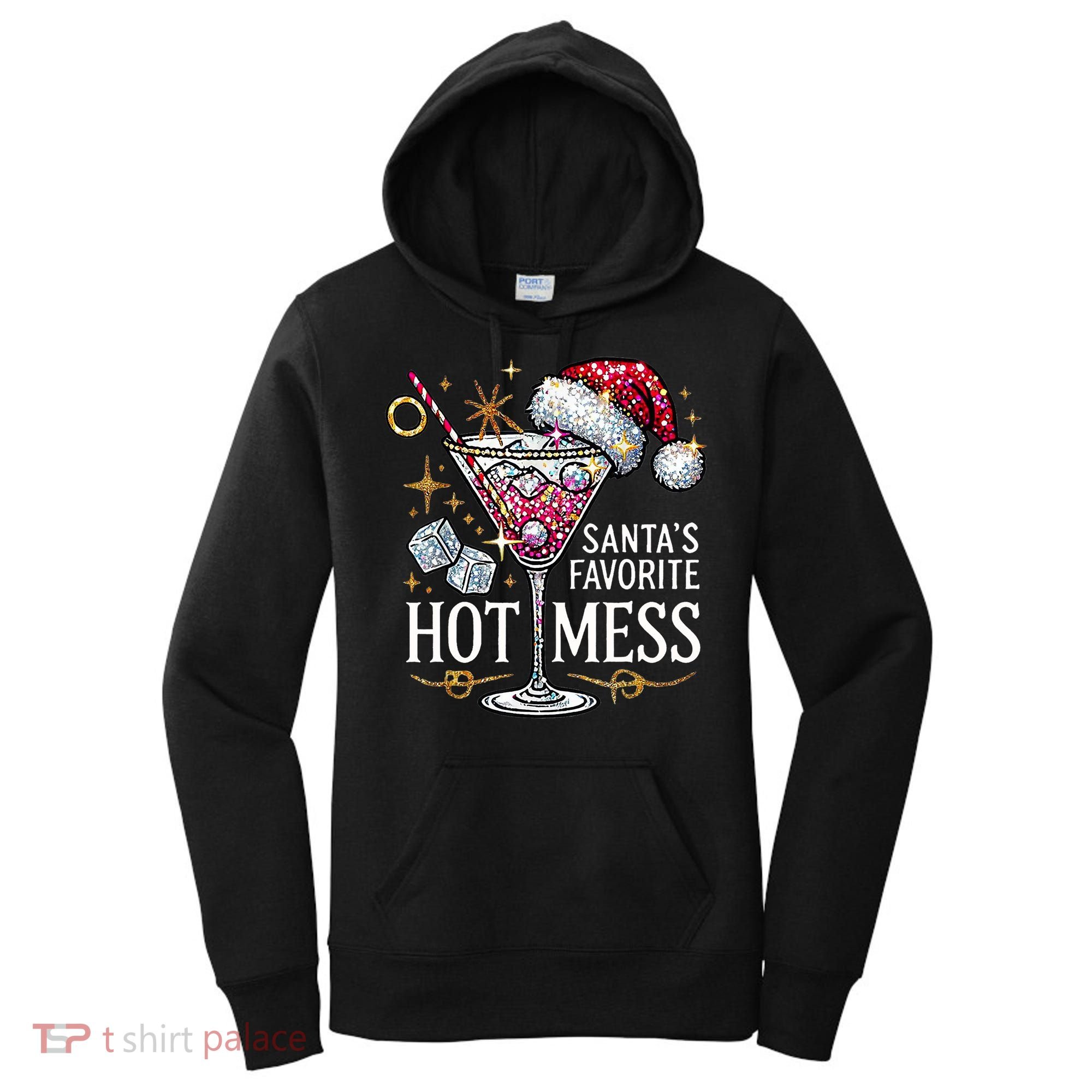 SantaS Favorite Hot Mess Christmas Holiday Margarita Drink Women's Hoodie