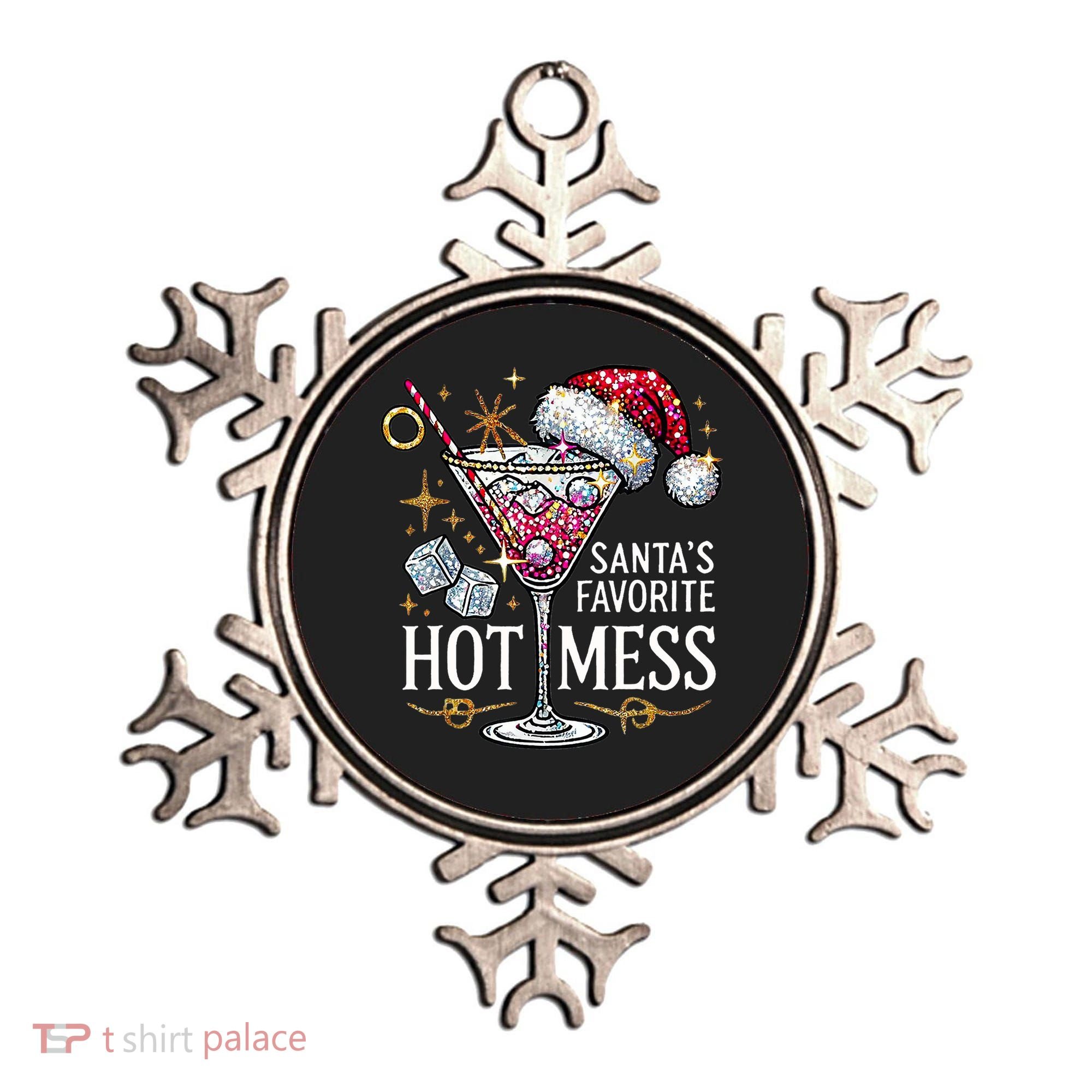 SantaS Favorite Hot Mess Christmas Holiday Margarita Drink Ornament