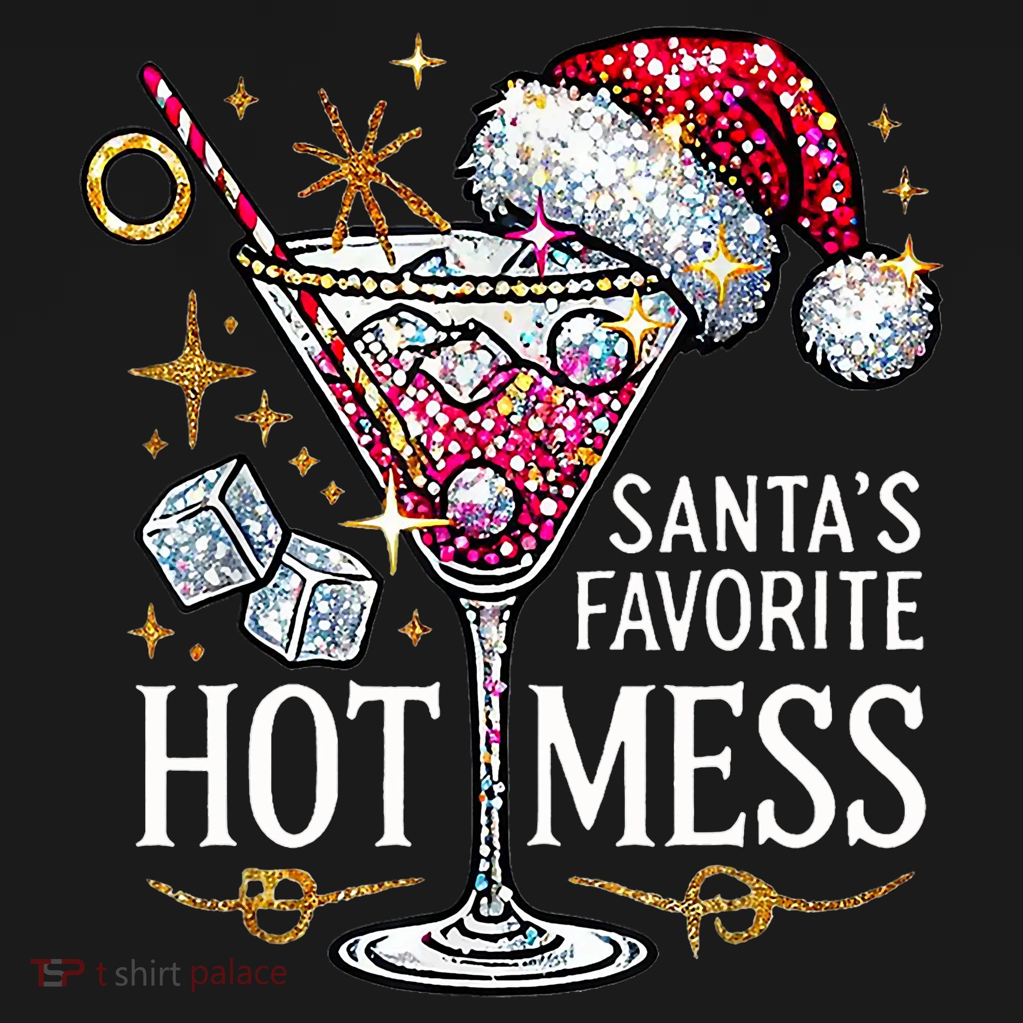 SantaS Favorite Hot Mess Christmas Holiday Margarita Drink Ornament