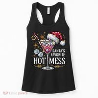 SantaS Favorite Hot Mess Christmas Holiday Margarita Drink Women's Tank Top thumb 0