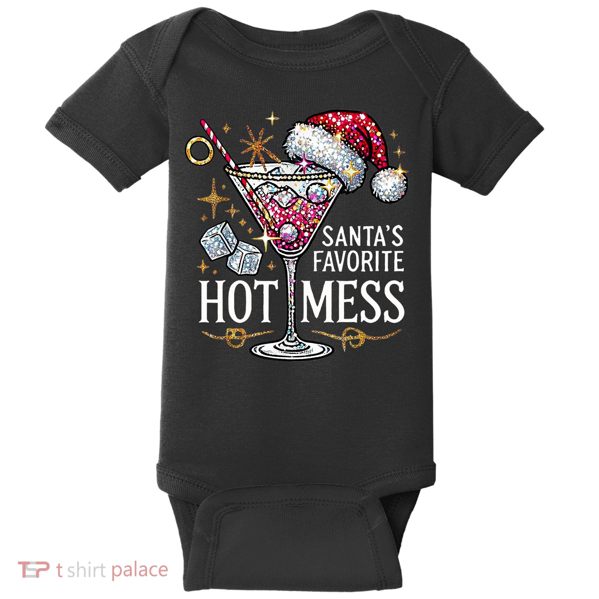 SantaS Favorite Hot Mess Christmas Holiday Margarita Drink Baby Bodysuit