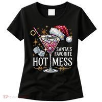SantaS Favorite Hot Mess Christmas Holiday Margarita Drink Women's T-Shirt thumb 0