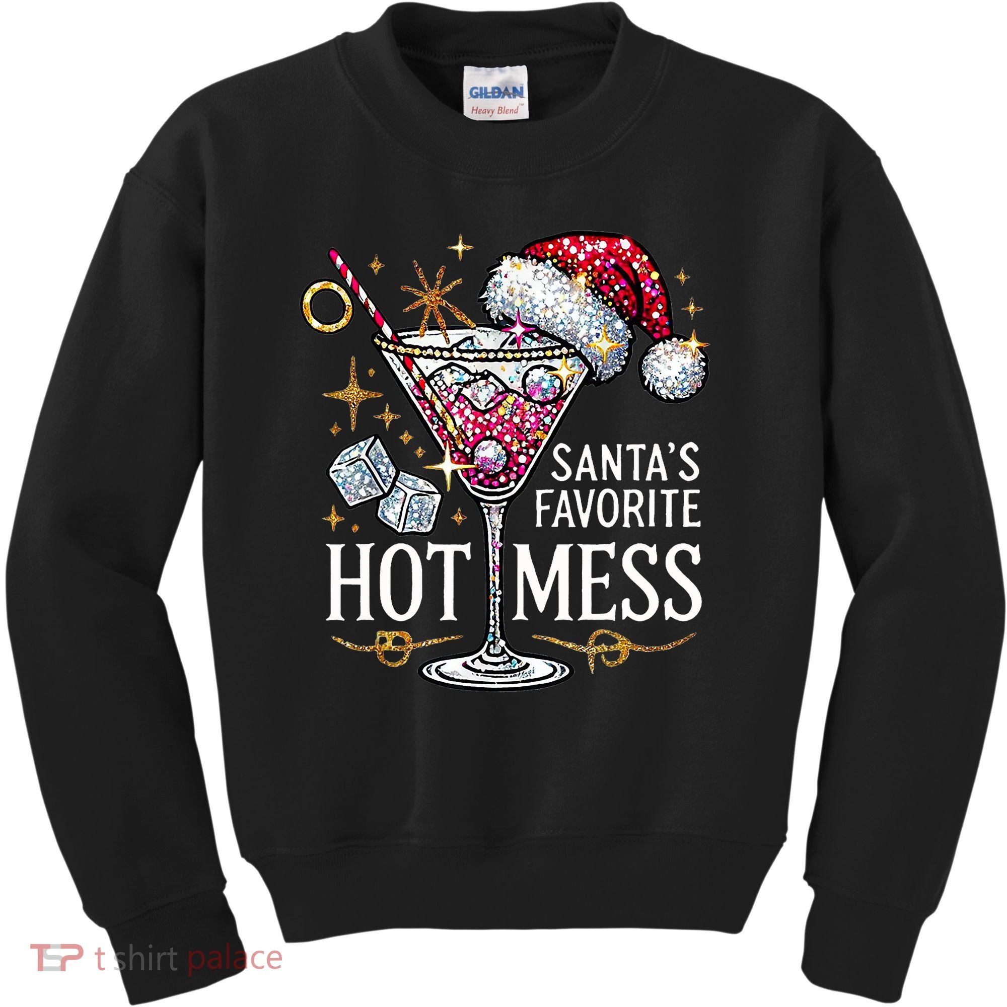 SantaS Favorite Hot Mess Christmas Holiday Margarita Drink Kids Sweatshirt