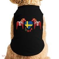 Sweden Flag Heart Swedish Dala Horses Doggie Tank thumb 0