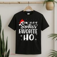 Santa's Favorite Ho Santa Hat Christmas Xmas Pajamas Gifts T-Shirt thumb 2