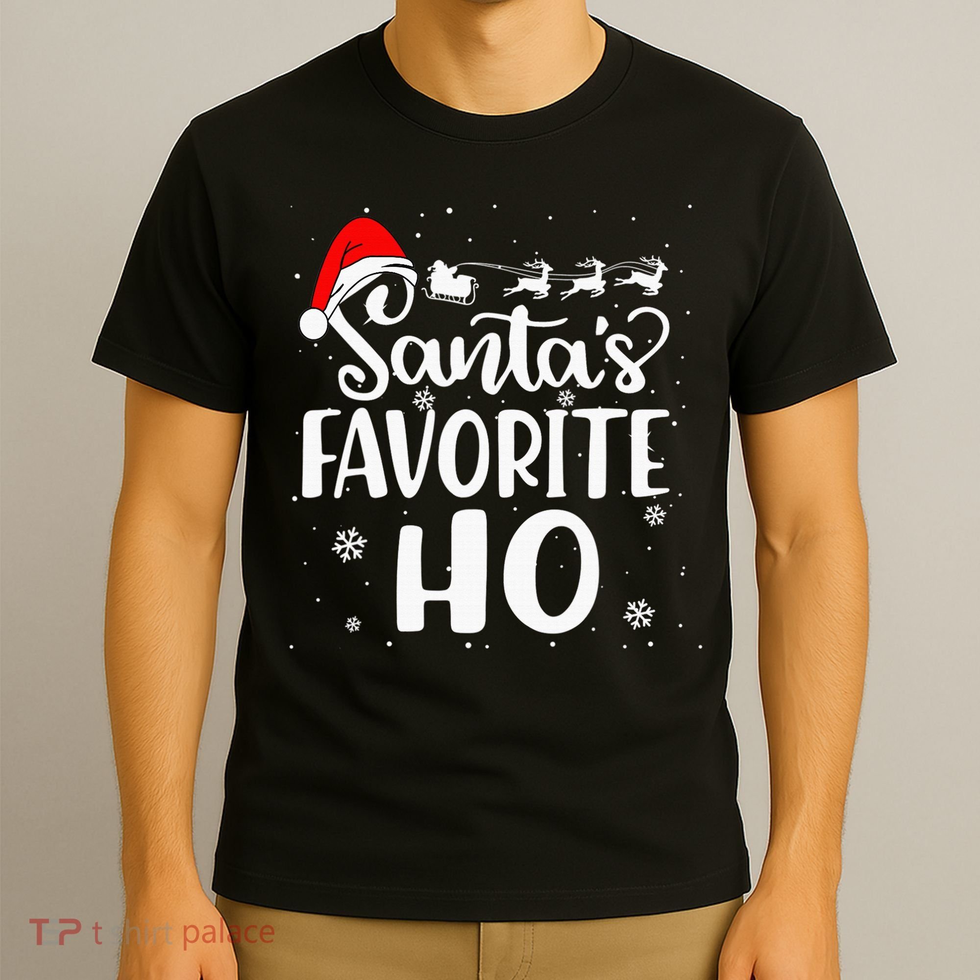 Santa's Favorite Ho Santa Hat Christmas Xmas Pajamas Gifts T-Shirt