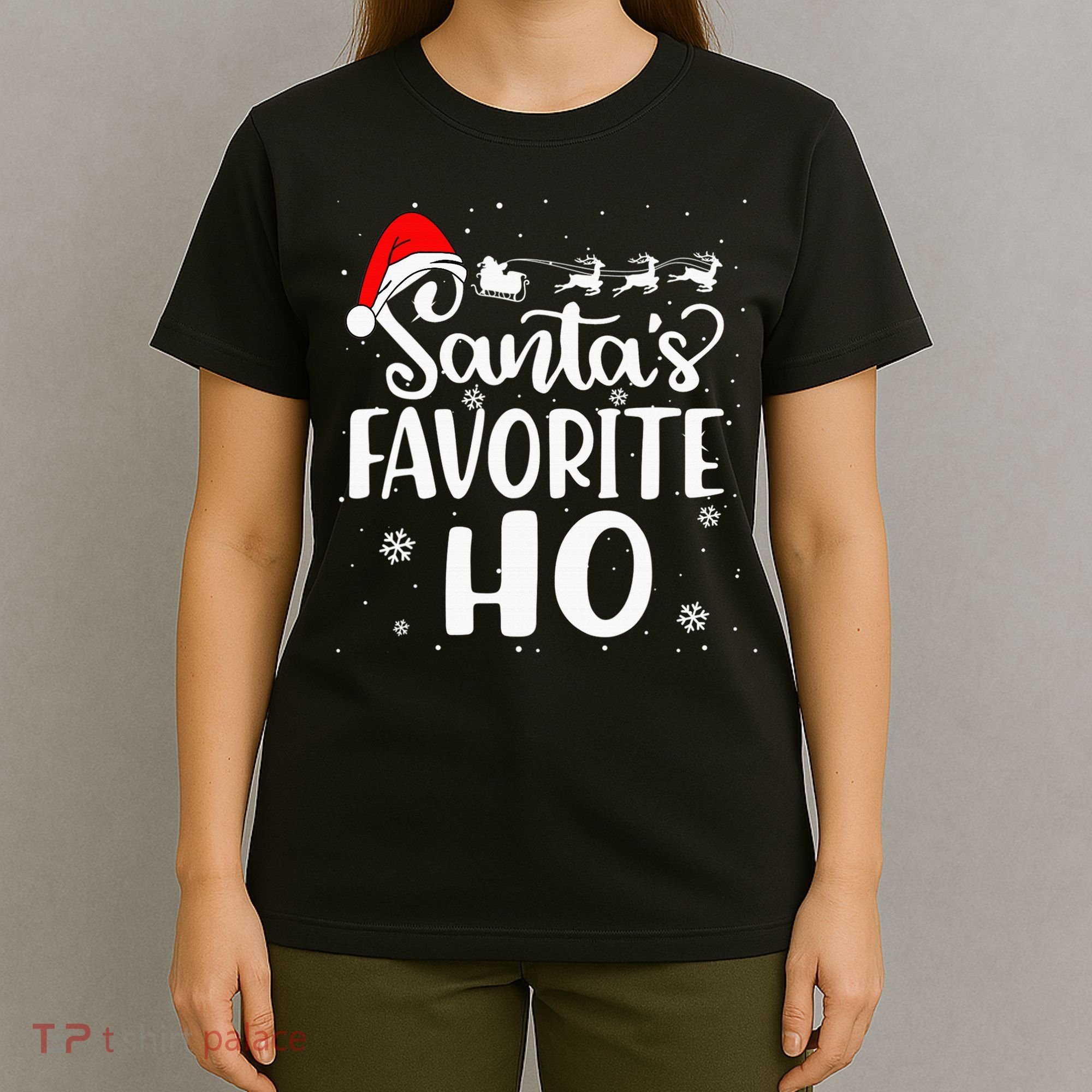 Santa's Favorite Ho Santa Hat Christmas Xmas Pajamas Gifts T-Shirt
