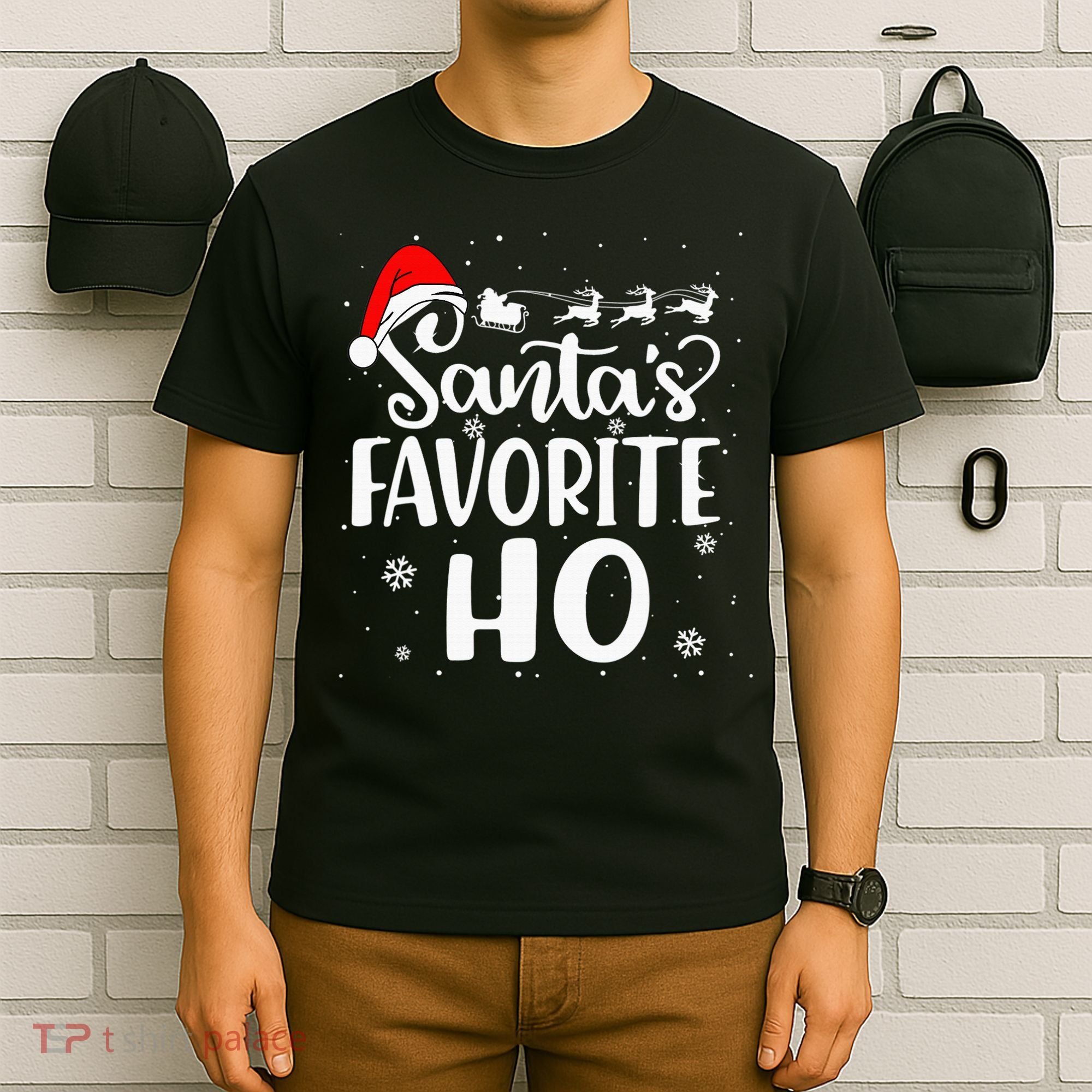 Santa's Favorite Ho Santa Hat Christmas Xmas Pajamas Gifts T-Shirt