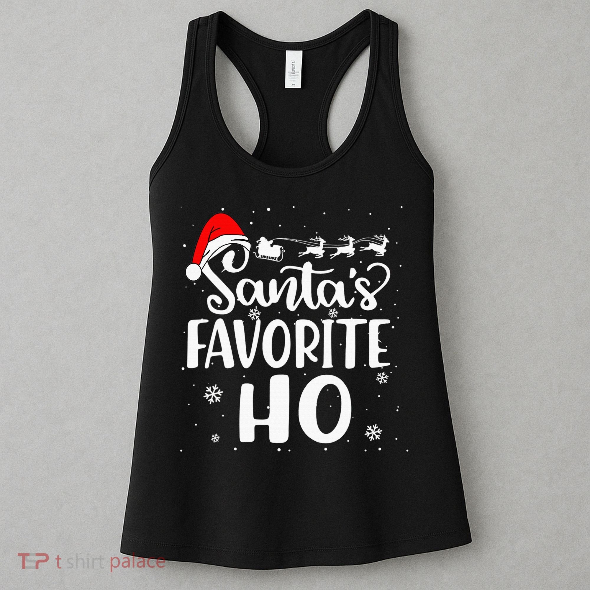 Santa's Favorite Ho Santa Hat Christmas Xmas Pajamas Gifts Women's Tank Top