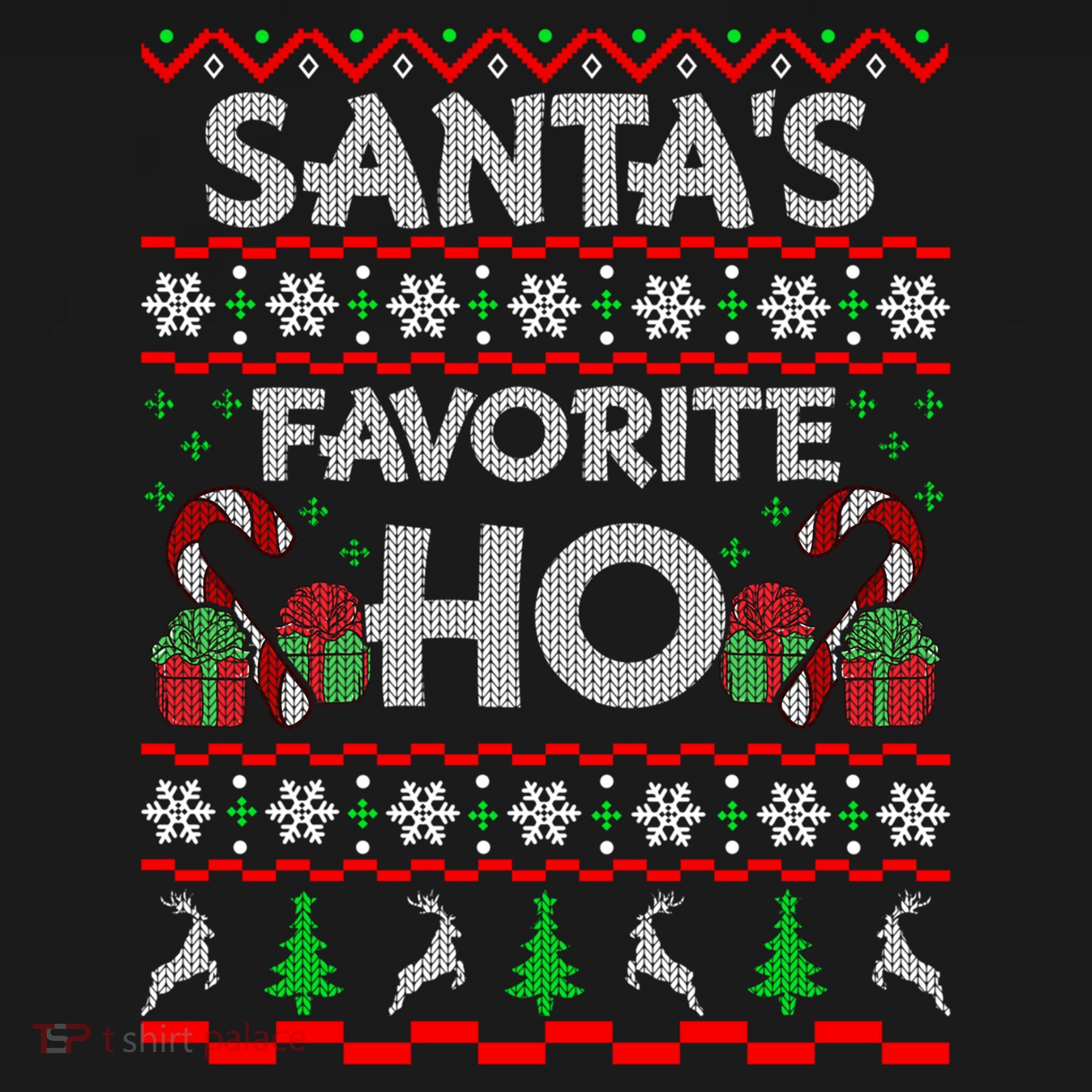 SantaS Favorite Ho Cool Gift Xmas Ugly Christmas Sweater Gift USA-Made Doggie Bandana