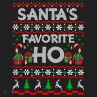 SantaS Favorite Ho Cool Gift Xmas Ugly Christmas Sweater Gift Golf Towel thumb 3