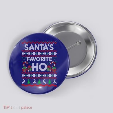 SantaS Favorite Ho Cool Gift Xmas Ugly Christmas Sweater Gift Button