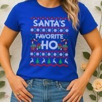 SantaS Favorite Ho Cool Gift Xmas Ugly Christmas Sweater Gift Women's T-Shirt thumb 2