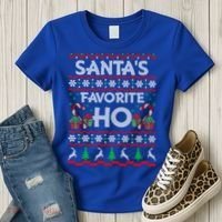 SantaS Favorite Ho Cool Gift Xmas Ugly Christmas Sweater Gift Women's T-Shirt thumb 3