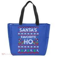 SantaS Favorite Ho Cool Gift Xmas Ugly Christmas Sweater Gift Tote Bag thumb 0