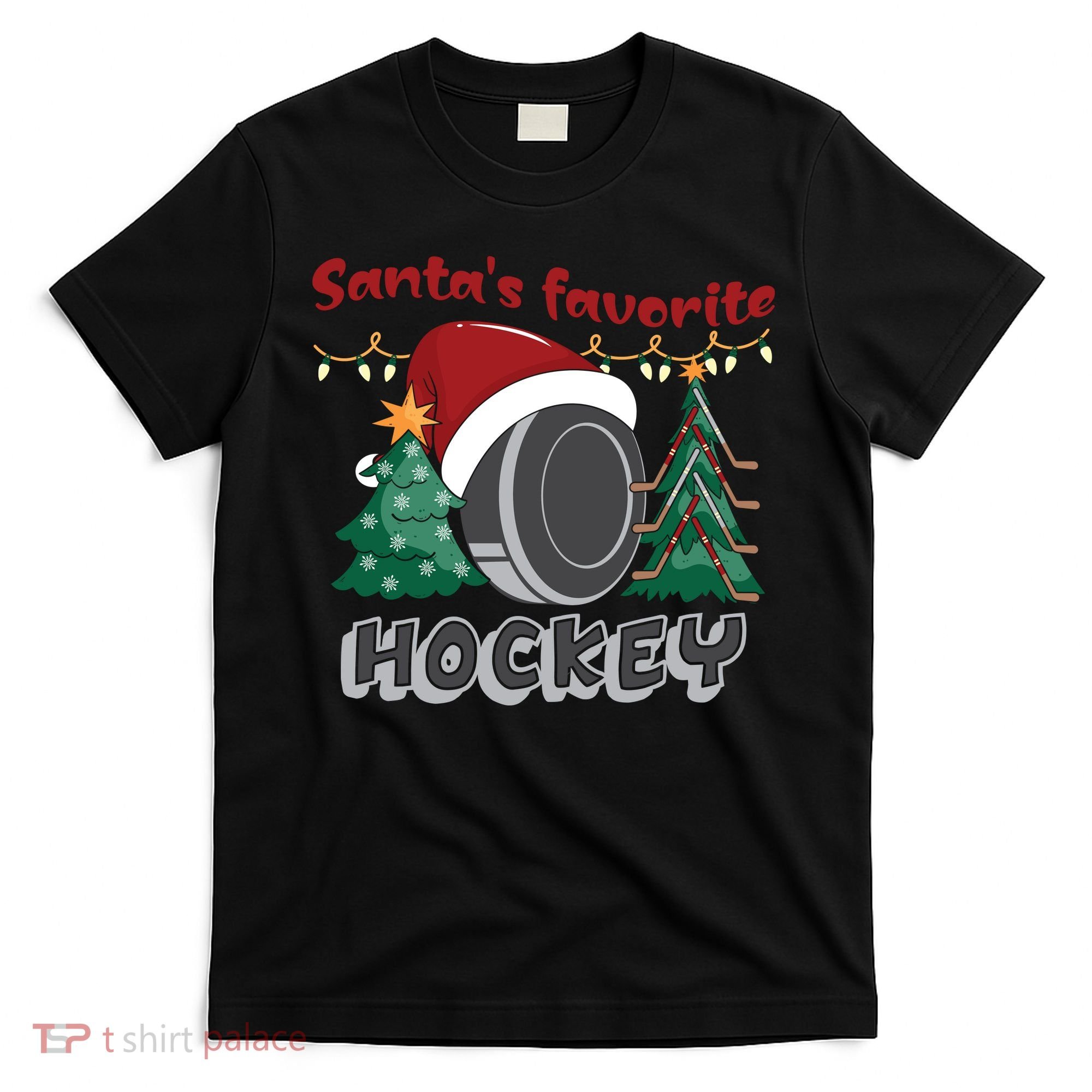 Santa's Favorite Hockey Player Christmas Pajama Gifts T-Shirt