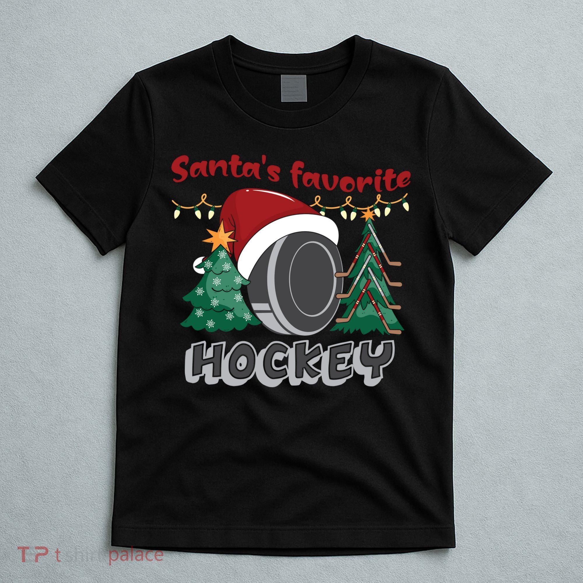 Santa's Favorite Hockey Player Christmas Pajama Gifts T-Shirt