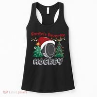 Santa's Favorite Hockey Player Christmas Pajama Gifts Women's Tank Top thumb 0