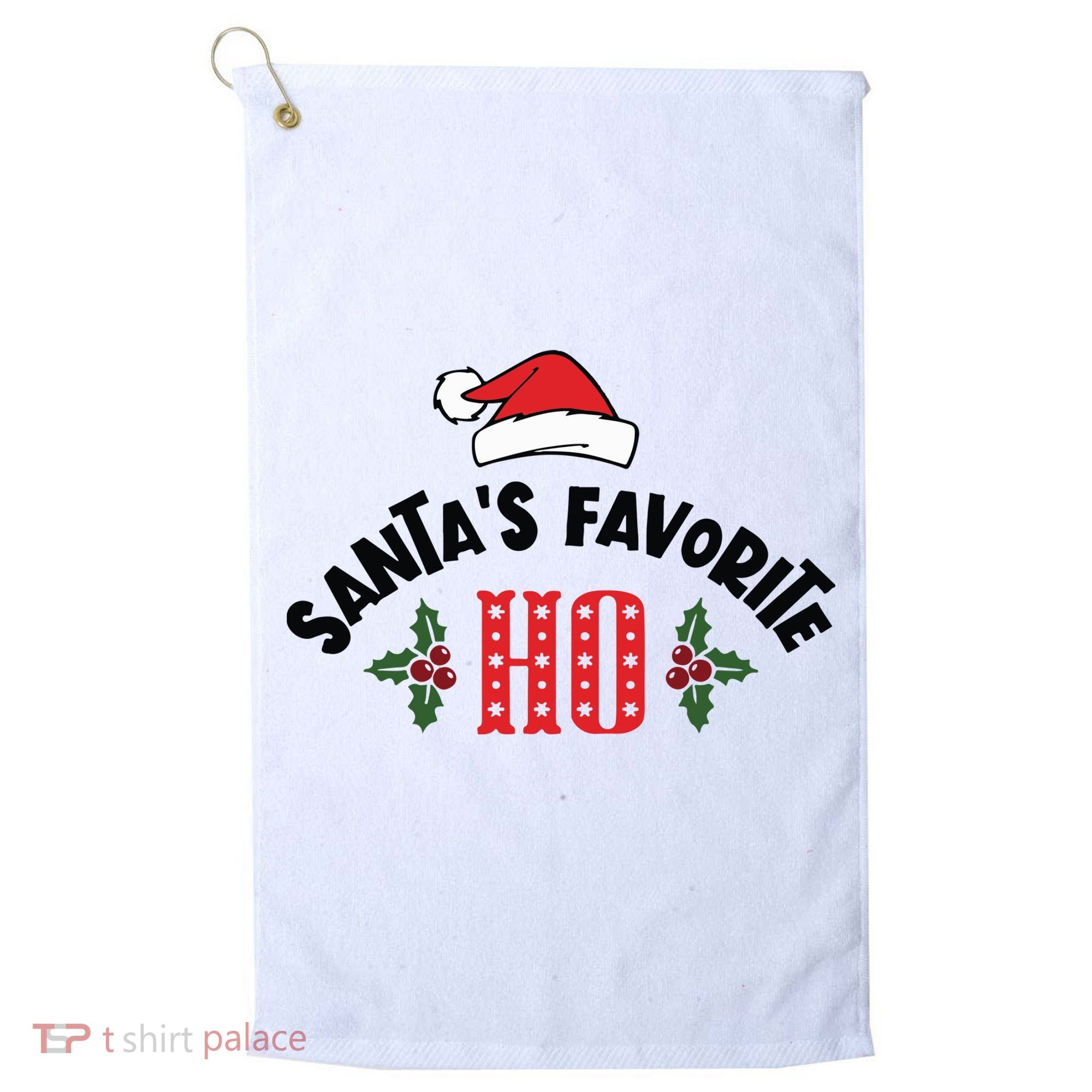 SantaS Favorite Ho Christmas Golf Towel