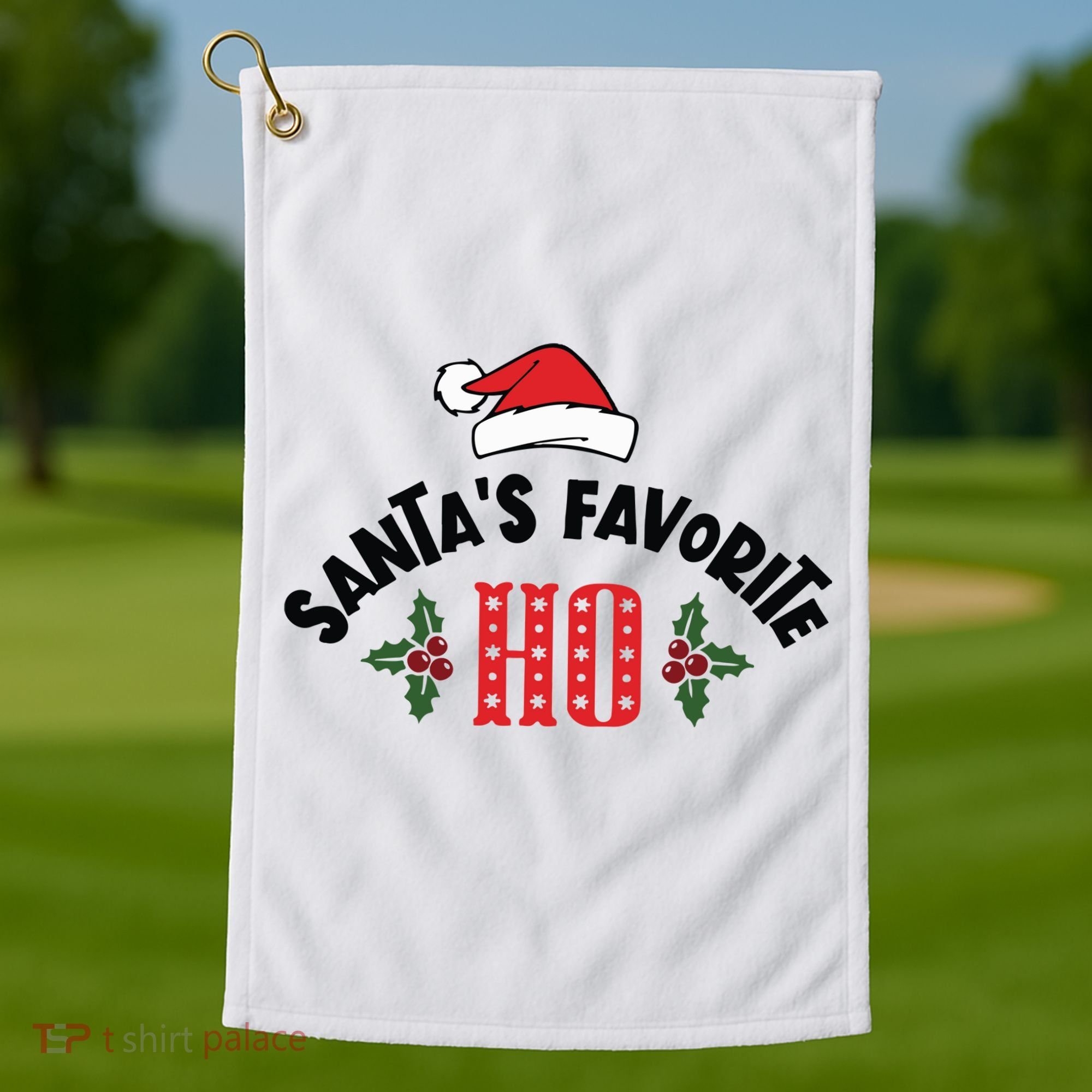 SantaS Favorite Ho Christmas Golf Towel