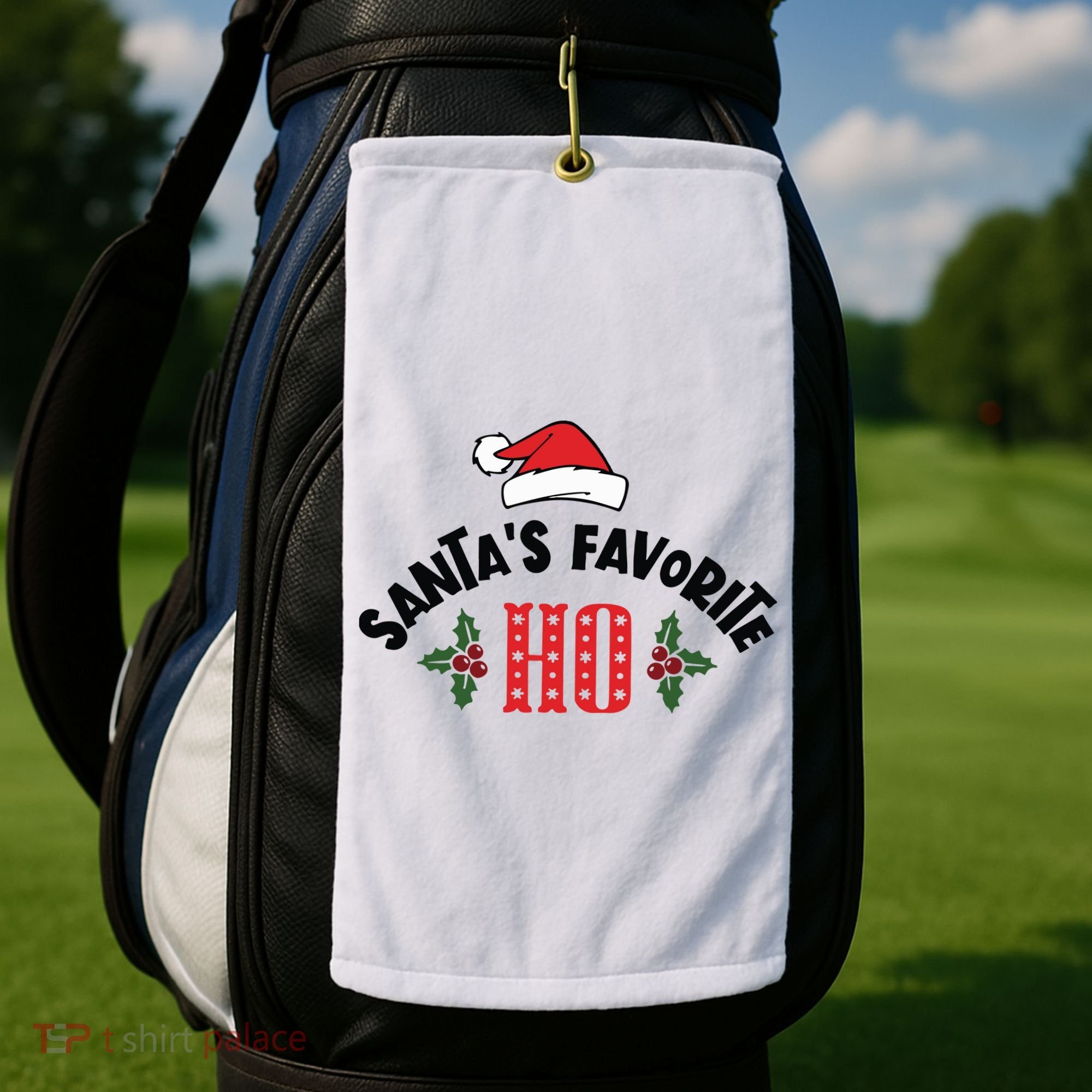 SantaS Favorite Ho Christmas Golf Towel