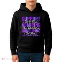 Support Fighters Honouring Taken Drug Overdose Awareness Kids Hoodie thumb 4