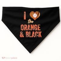 San Francisco I Love The Orange And Black Baseball USA-Made Doggie Bandana thumb 0