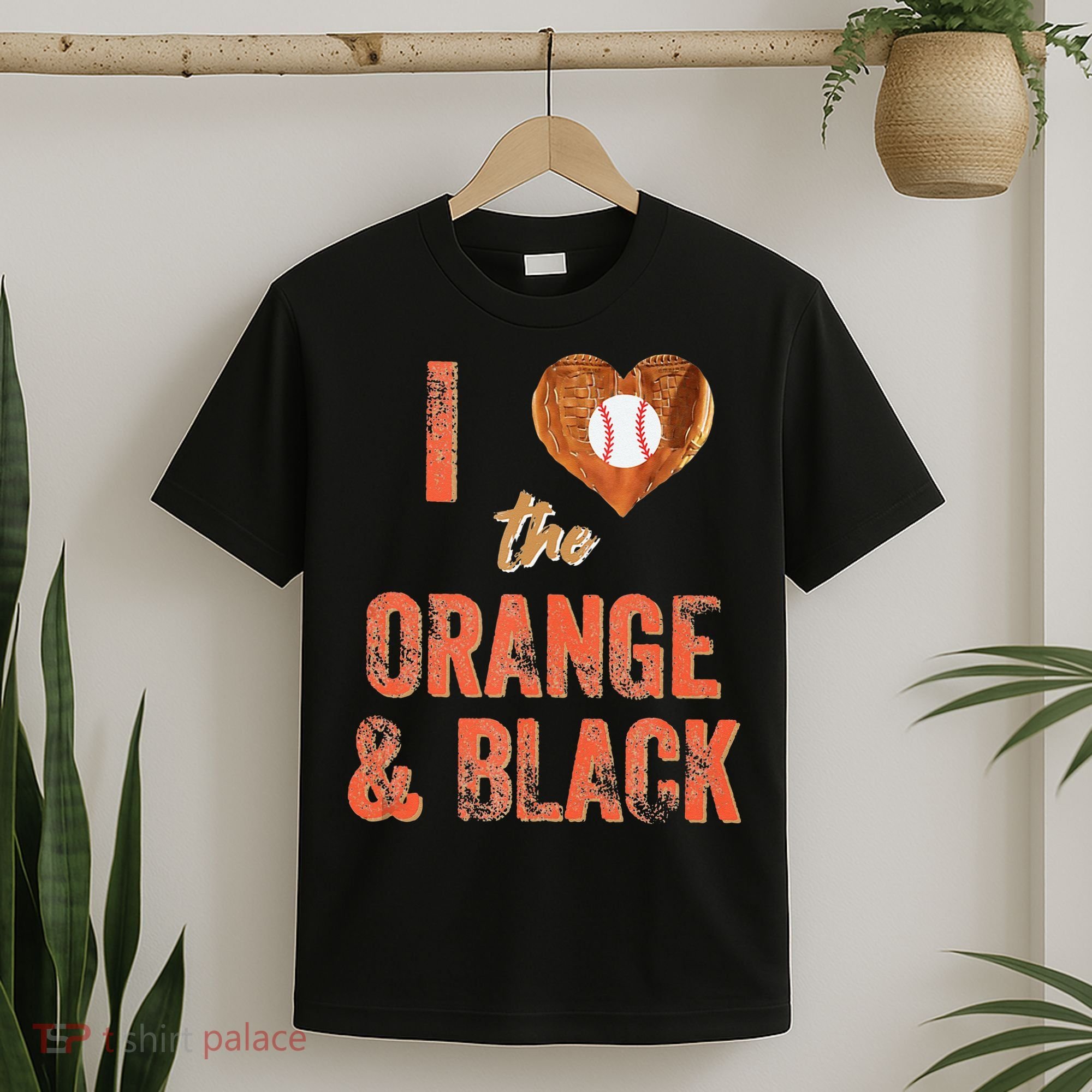 San Francisco I Love The Orange And Black Baseball T-Shirt