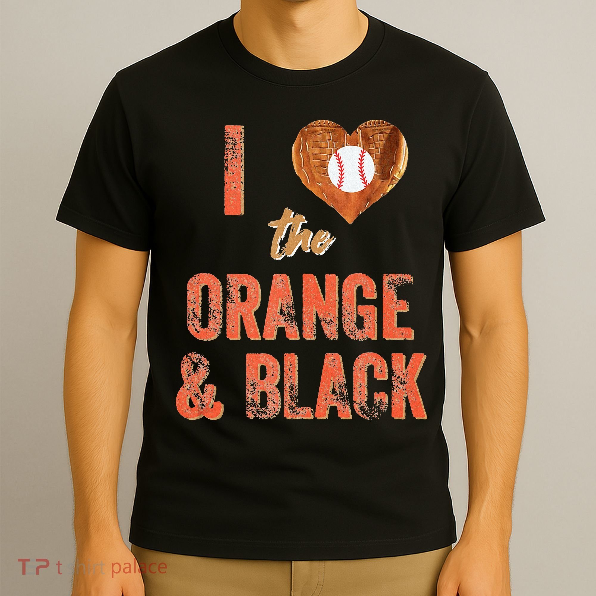 San Francisco I Love The Orange And Black Baseball T-Shirt