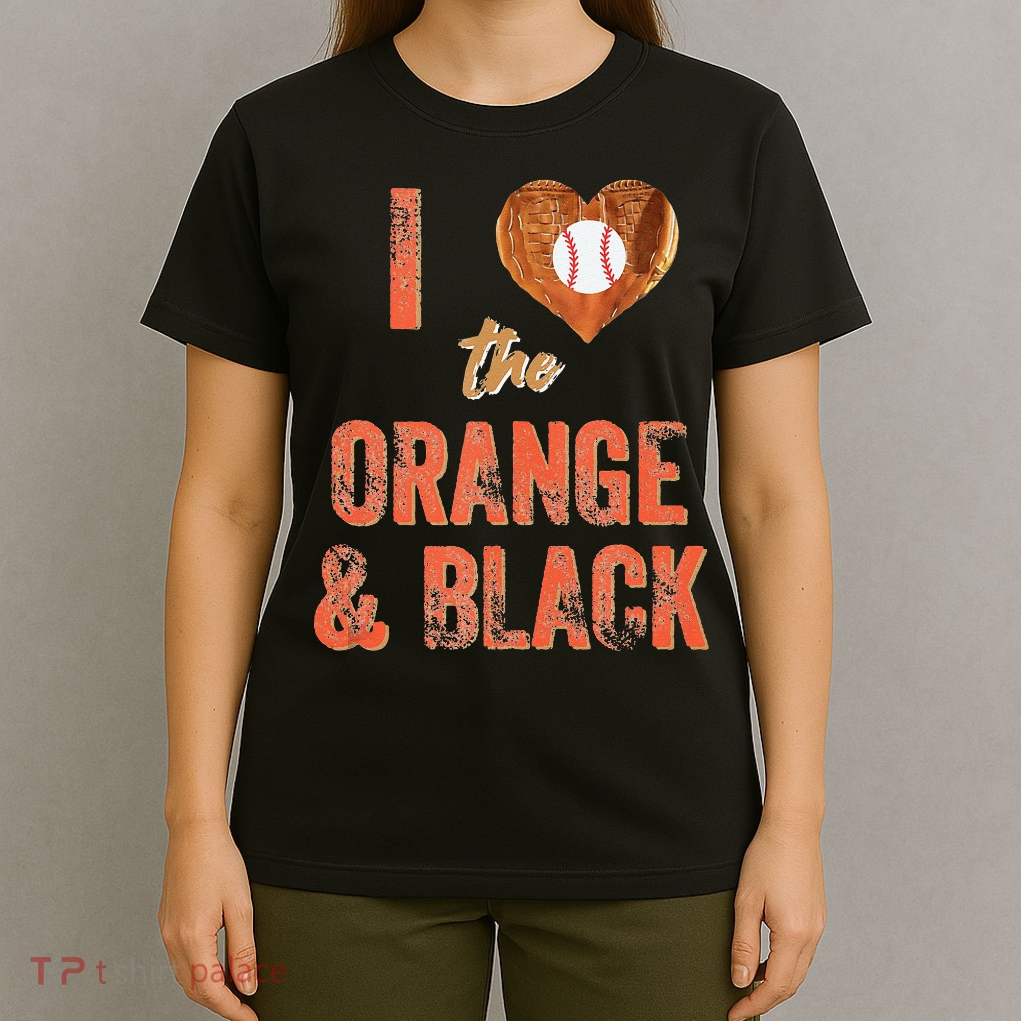 San Francisco I Love The Orange And Black Baseball T-Shirt
