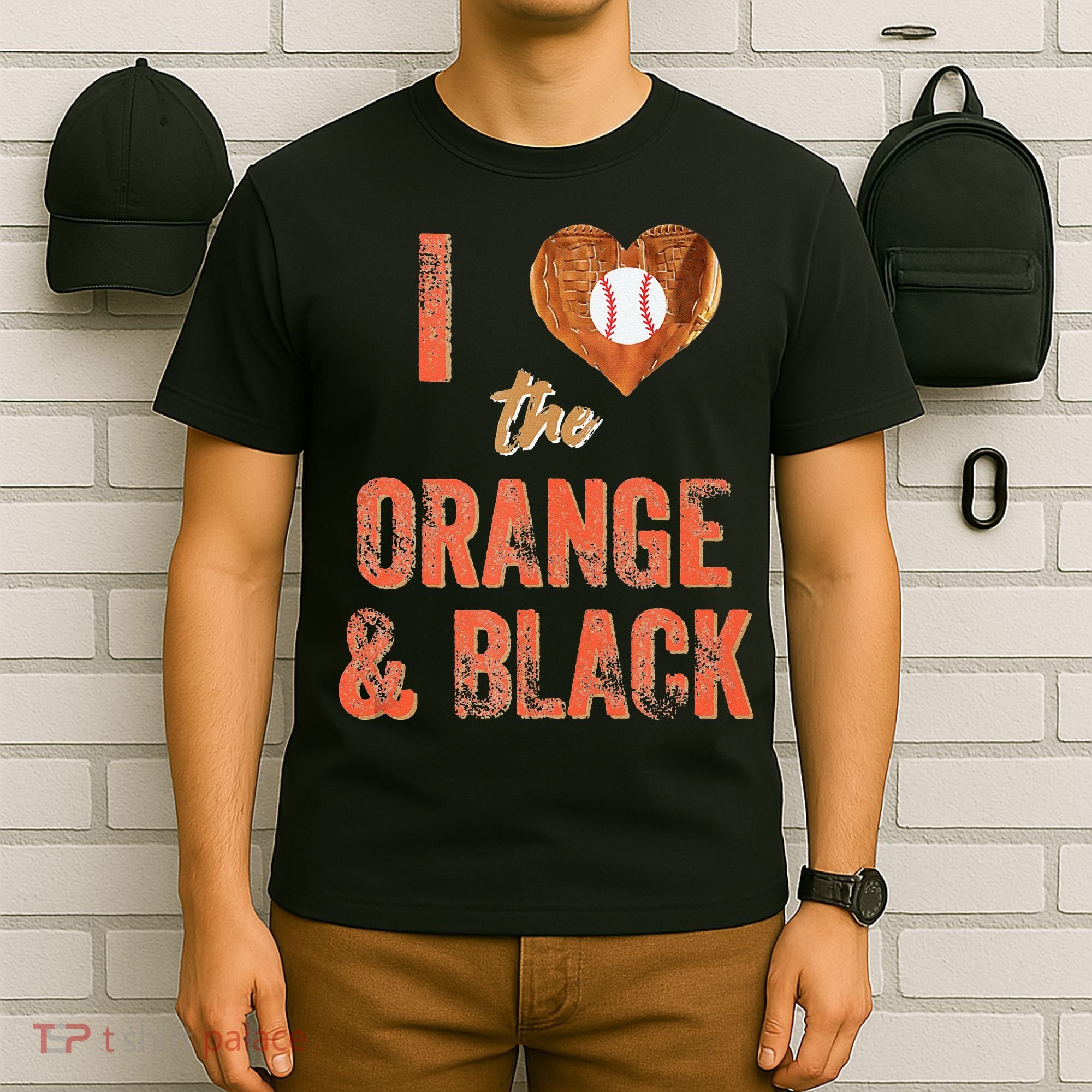 San Francisco I Love The Orange And Black Baseball T-Shirt