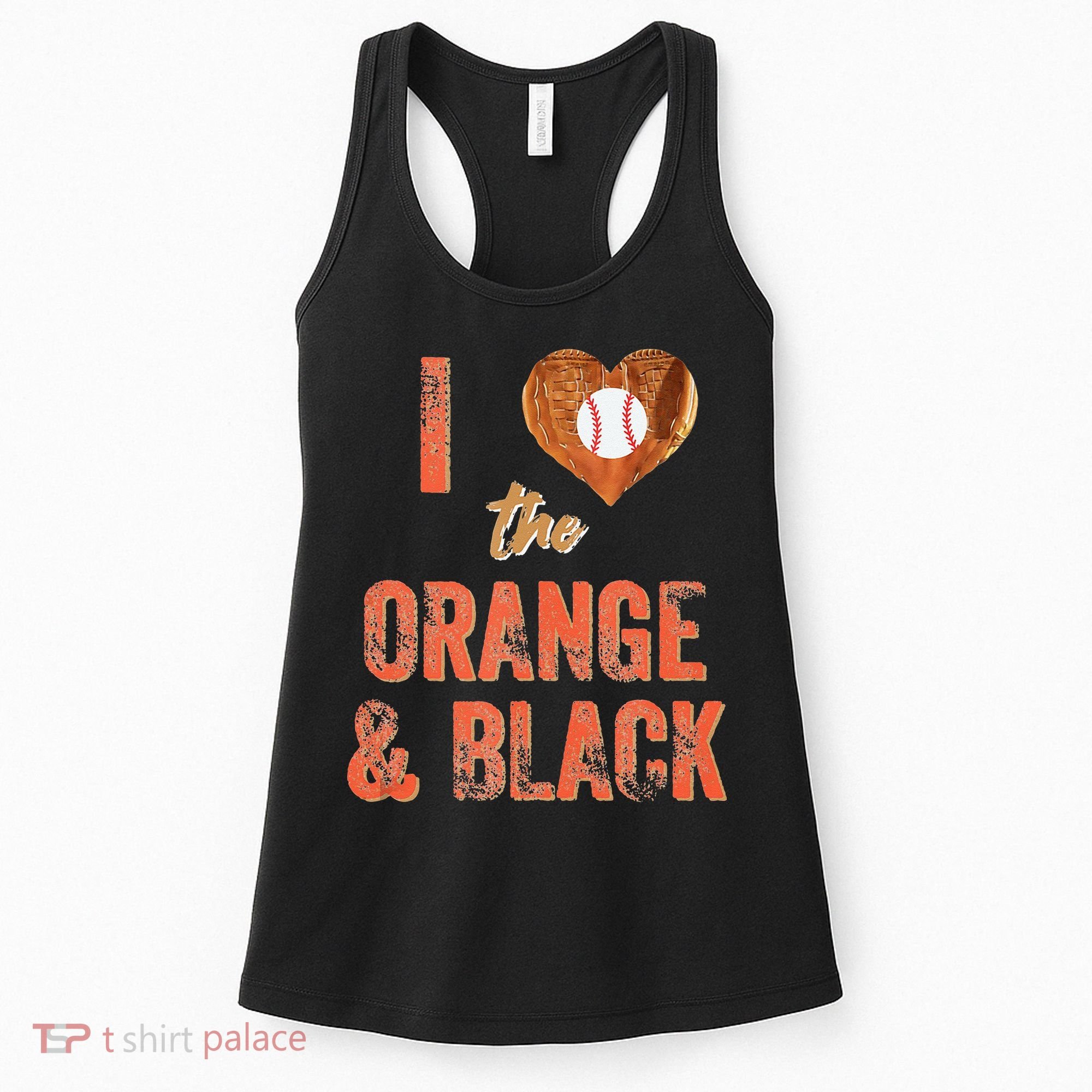 San Francisco I Love The Orange And Black Baseball Women's Tank Top