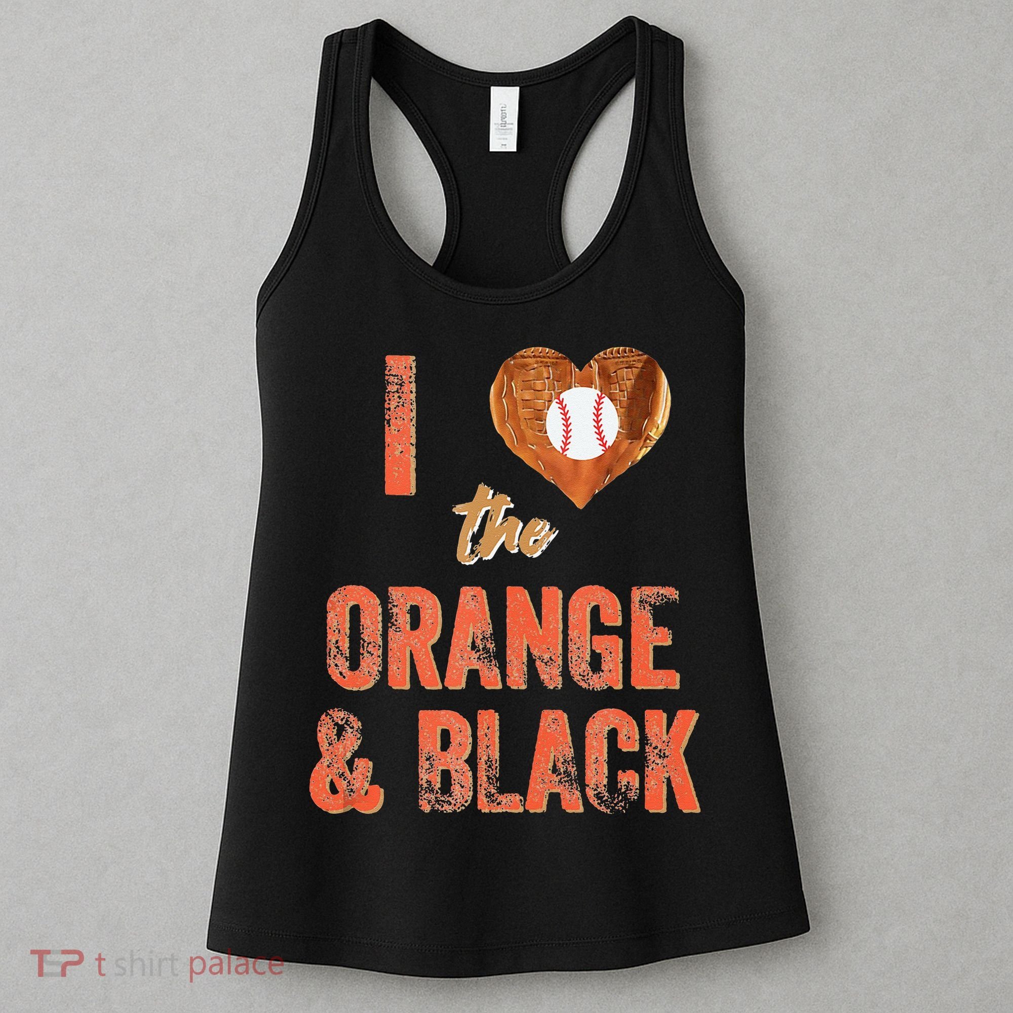San Francisco I Love The Orange And Black Baseball Women's Tank Top