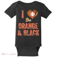 San Francisco I Love The Orange And Black Baseball Baby Bodysuit thumb 0