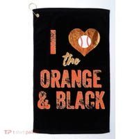 San Francisco I Love The Orange And Black Baseball Golf Towel thumb 0